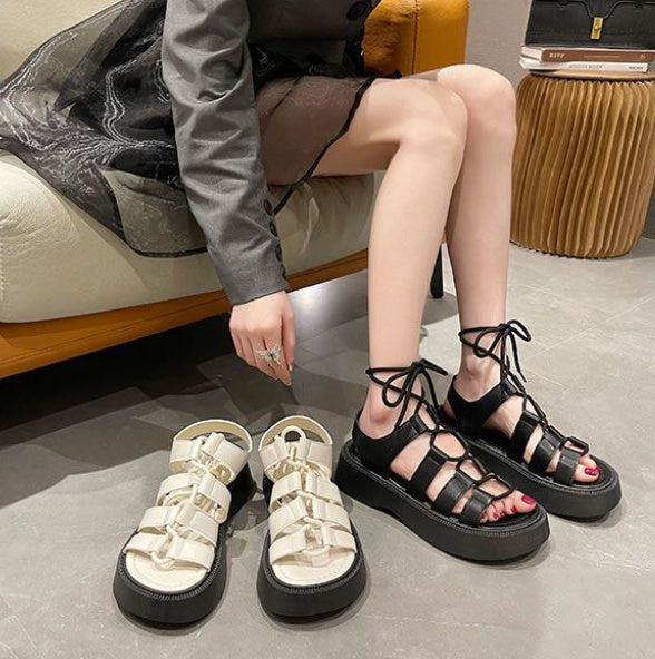 All Casual Sports Lace-ups Fashion Roman Beach Shoes - Women