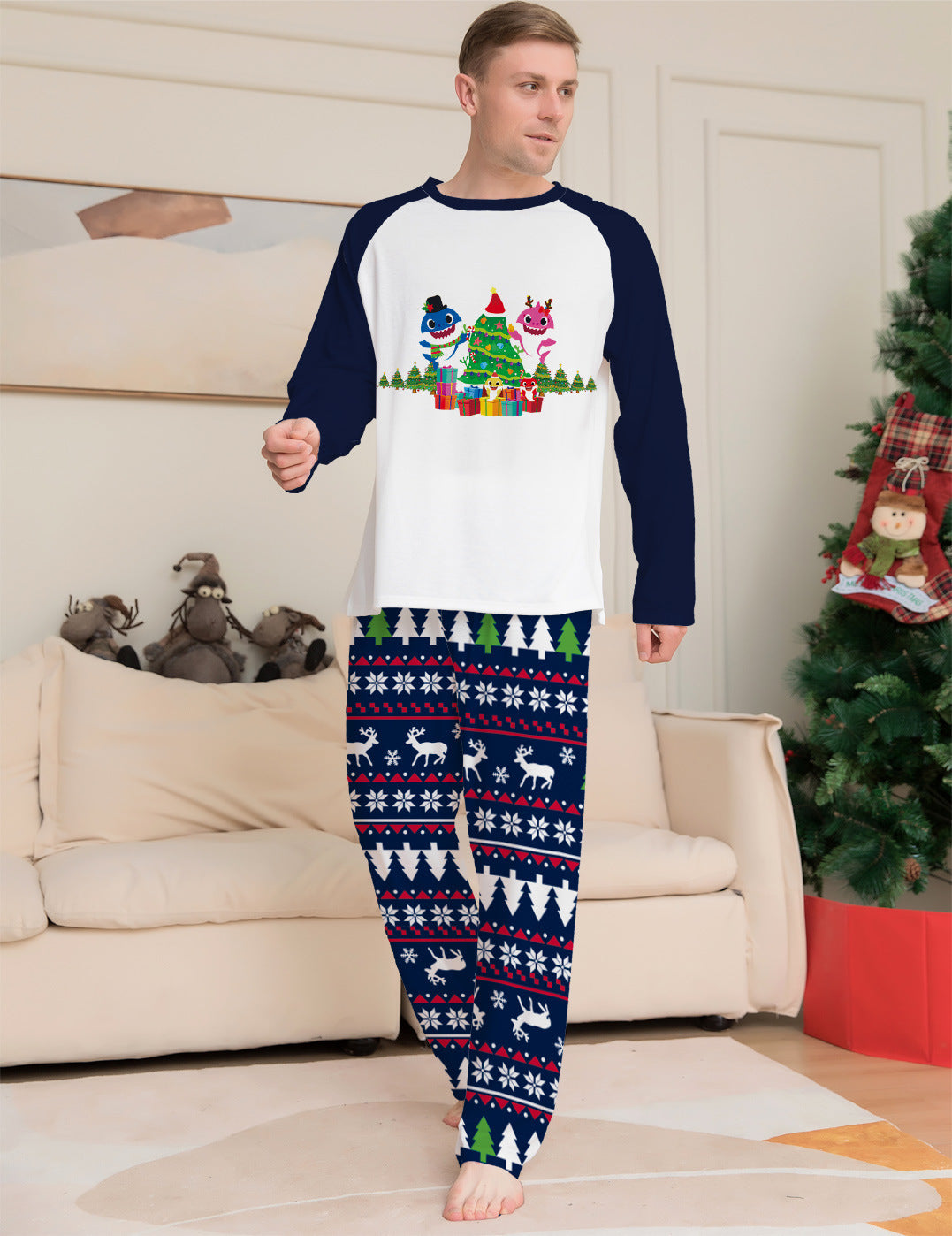 Family Matching Christmas Pajamas Set Xmas Long Sleeve