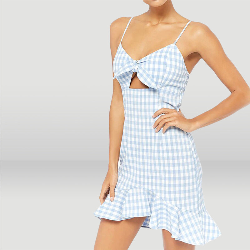 Summer Check dress with straps - Women