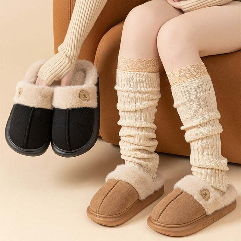 Winter Warm Home Slipper Indoor Thick-soled Fleece Shoes