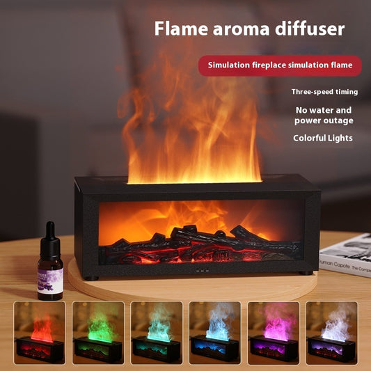 Fireplace Seven-color Ambience Light Desktop Small Flame Humidifier