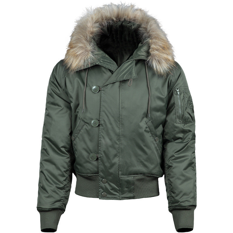 Men's Autumn And Winter Warm Short Hooded Outdoor Outdoor Jacket Coat