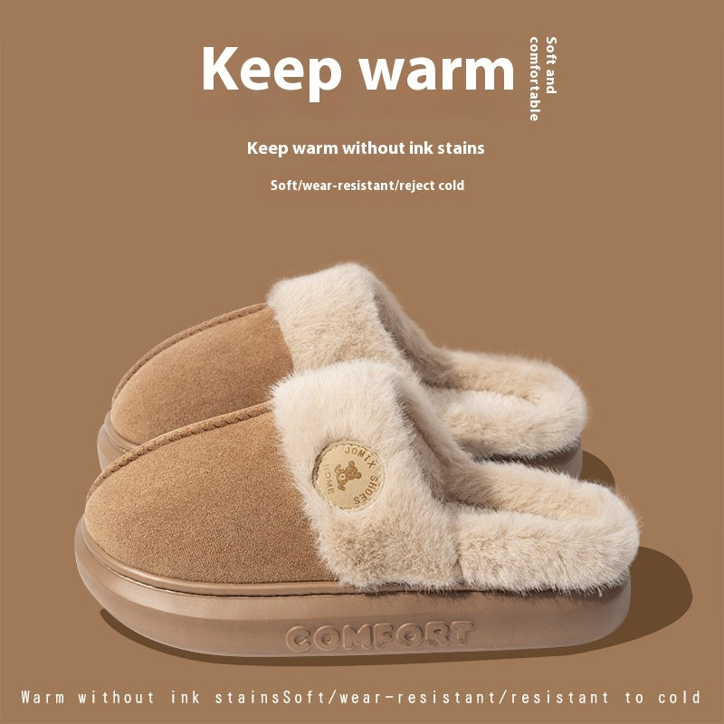 Winter Warm Home Slipper Indoor Thick-soled Fleece Shoes