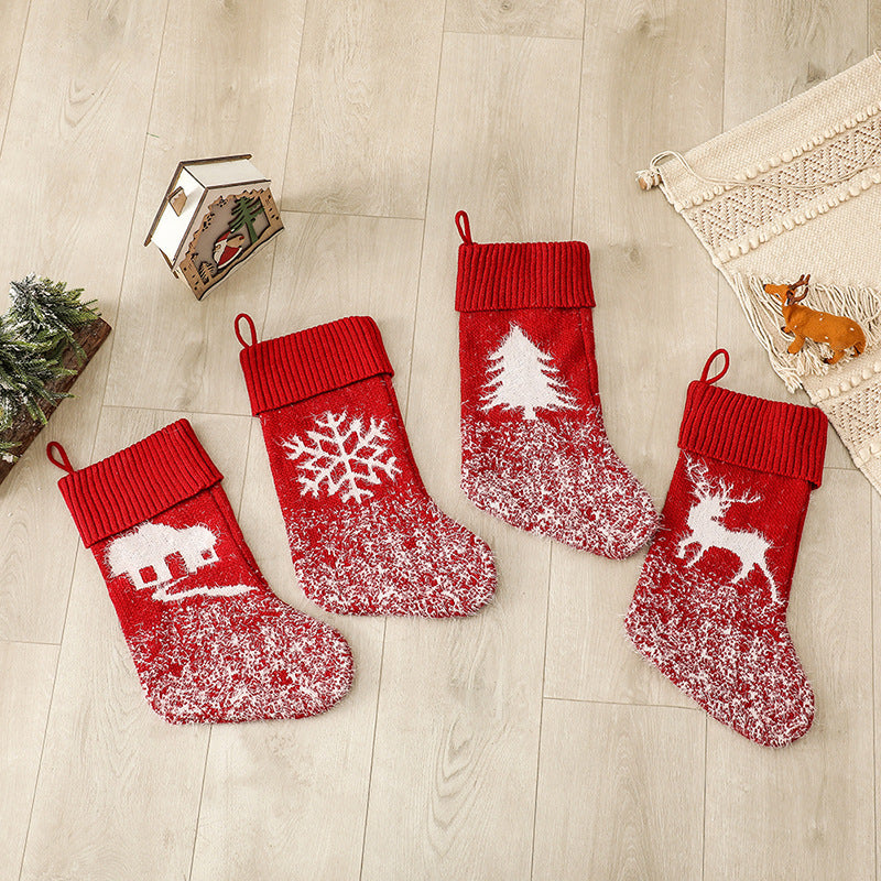 Xmas Holiday Hanging Stocking Socks Candy Gift Bag and for Party Decorations