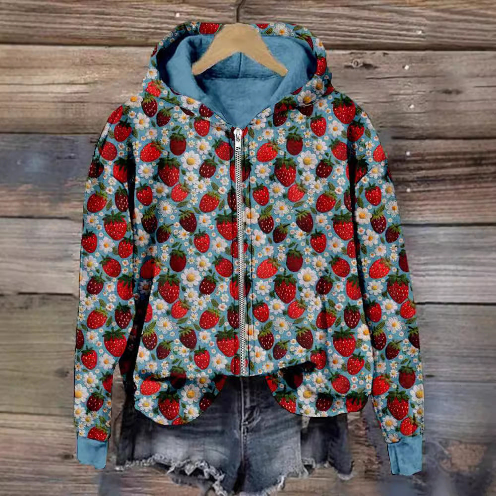 Zipper Hooded Sweatshirt Digital Printing