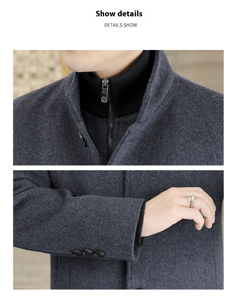 Winter Mid-length Men's Thickened Woolen Coat