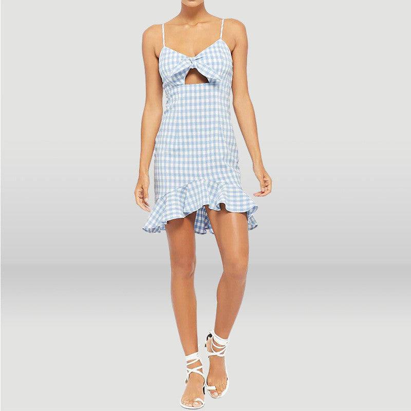 Summer Check dress with straps - Women