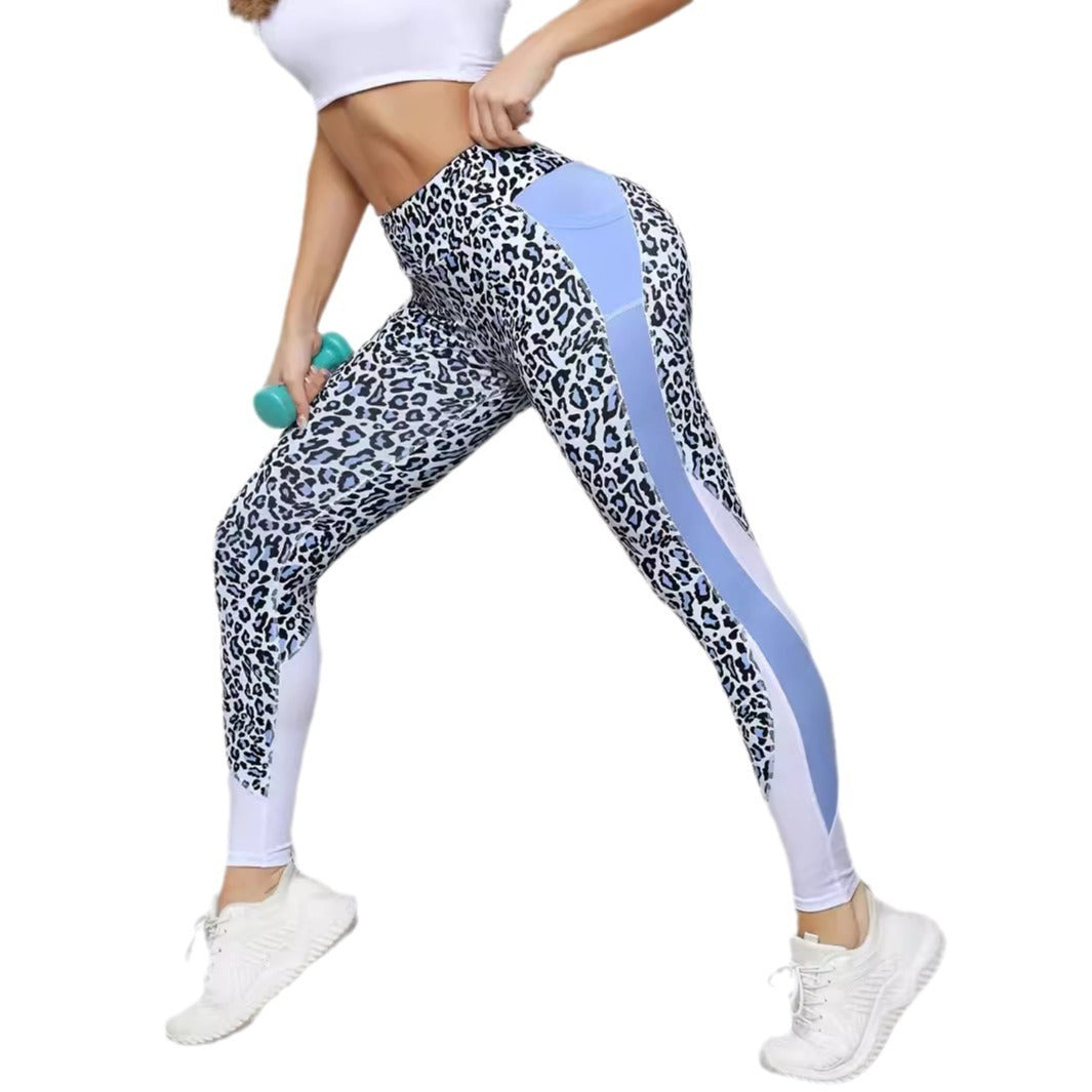 Contrast Colour High Waist Tight Printed Leggings