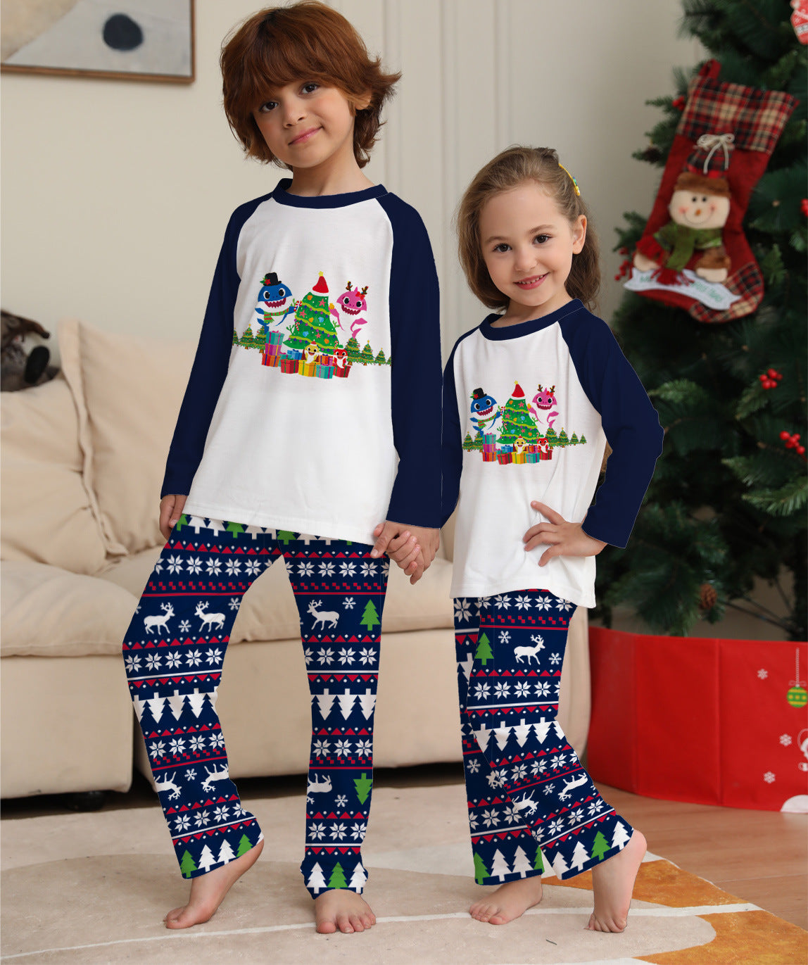 Family Matching Christmas Pajamas Set Xmas Long Sleeve