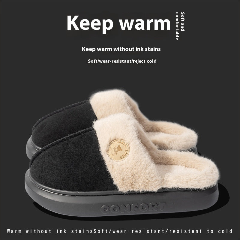 Winter Warm Home Slipper Indoor Thick-soled Fleece Shoes