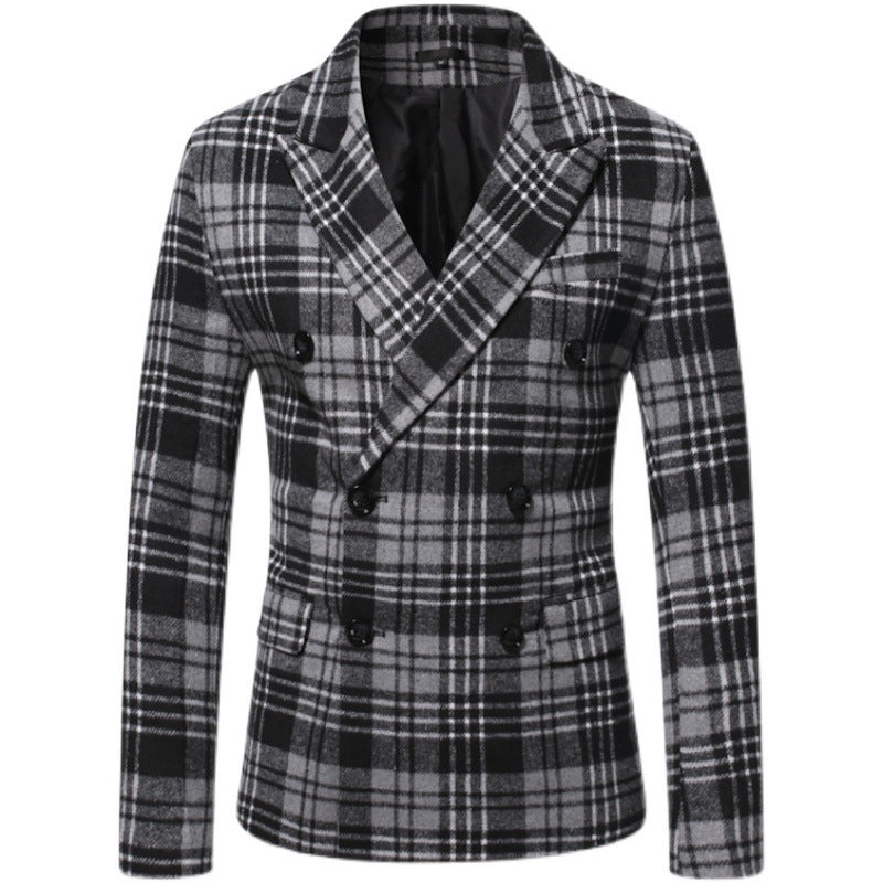 Men's Loose-fitting Sanding Thickened Plaid Suit