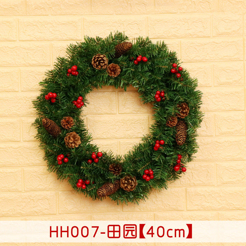 Christmas Wreath Mince Rattan Ring Door Hanging - 40 50 60CM