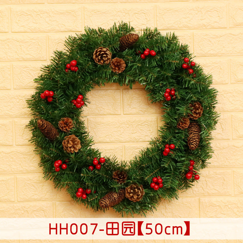 Christmas Wreath Mince Rattan Ring Door Hanging - 40 50 60CM