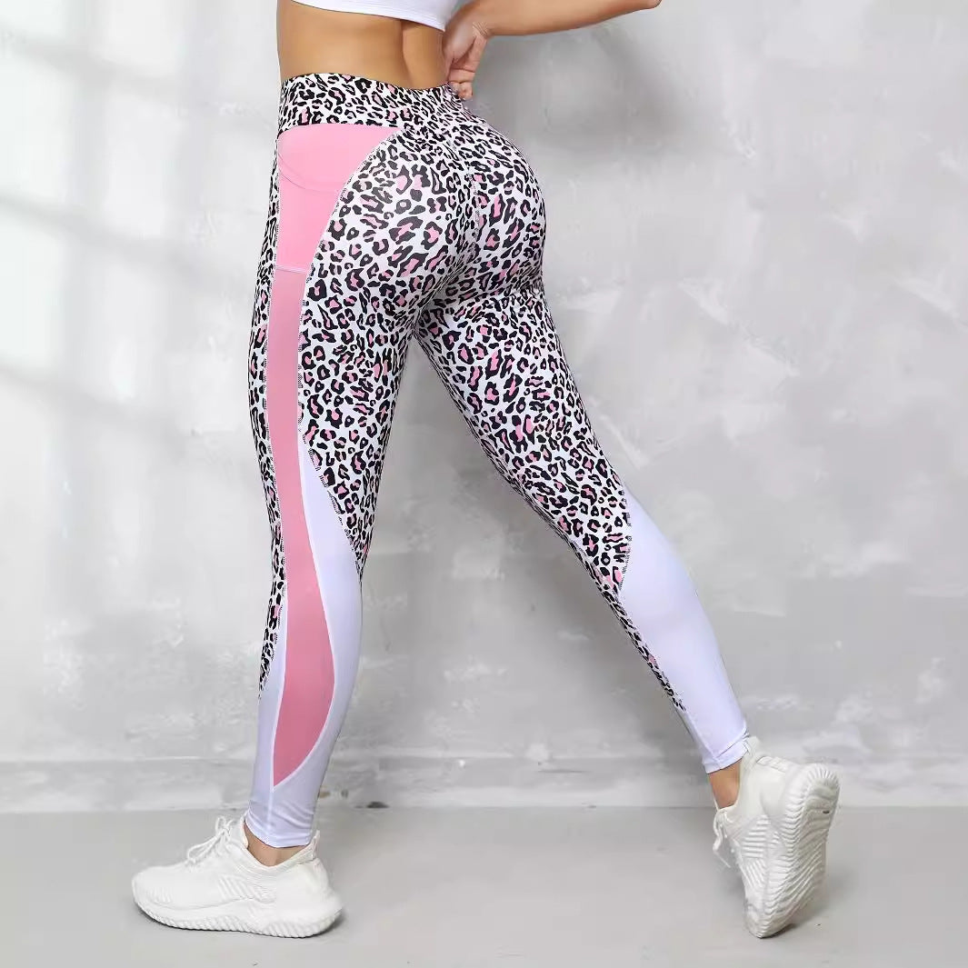 Contrast Colour High Waist Tight Printed Leggings