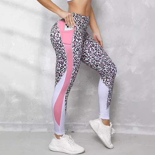 Contrast Colour High Waist Tight Printed Leggings