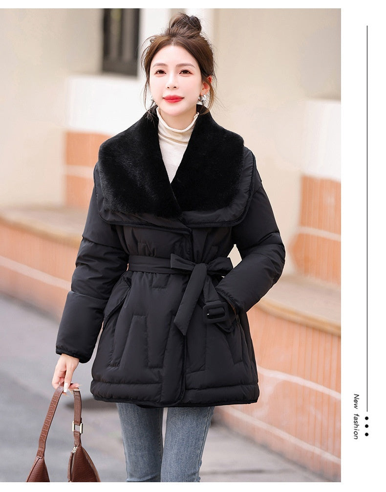 Winter 90 White Duck Down Jacket Big Fur Collar