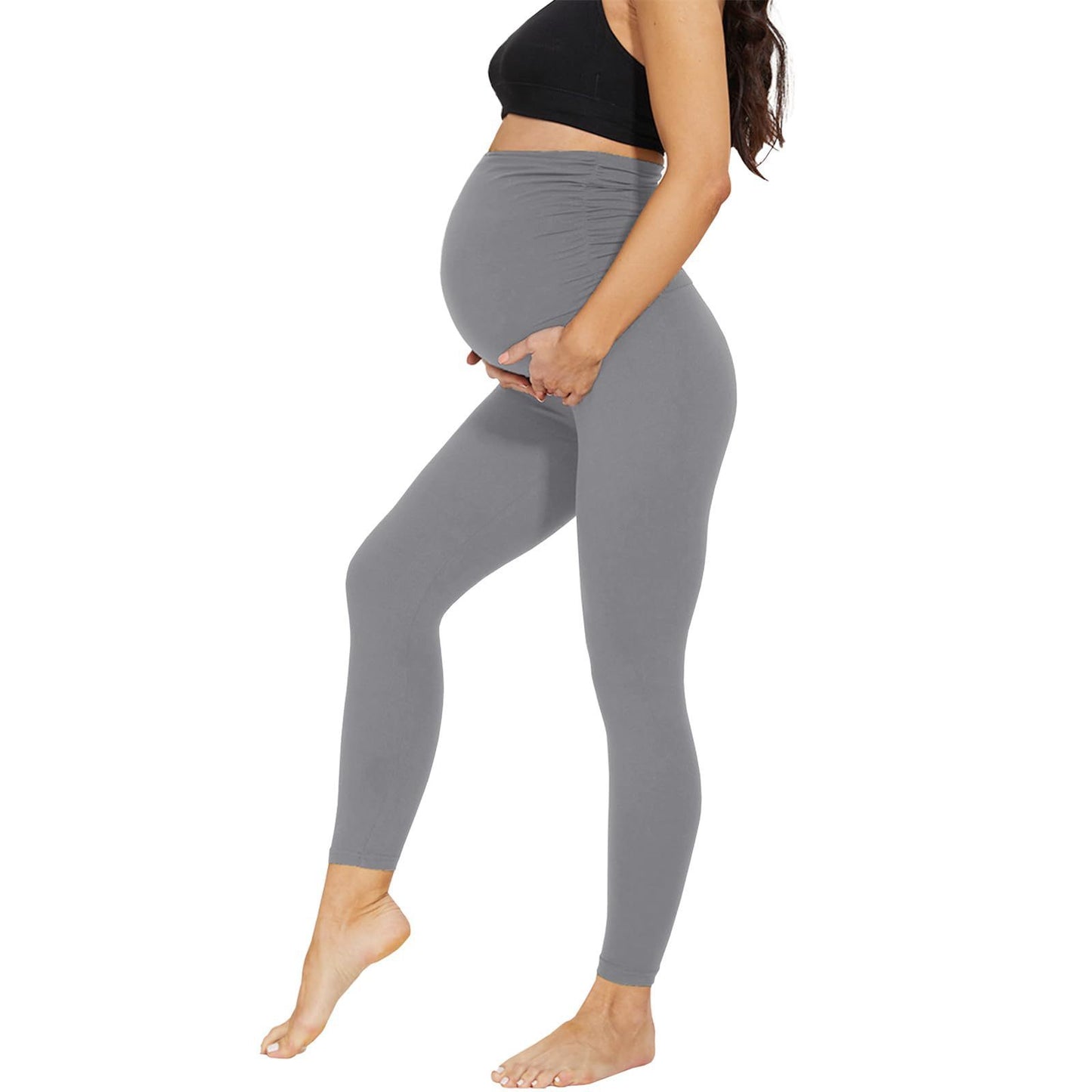 Pregnant Women's Cropped High Waist Fashion Casual Leggings