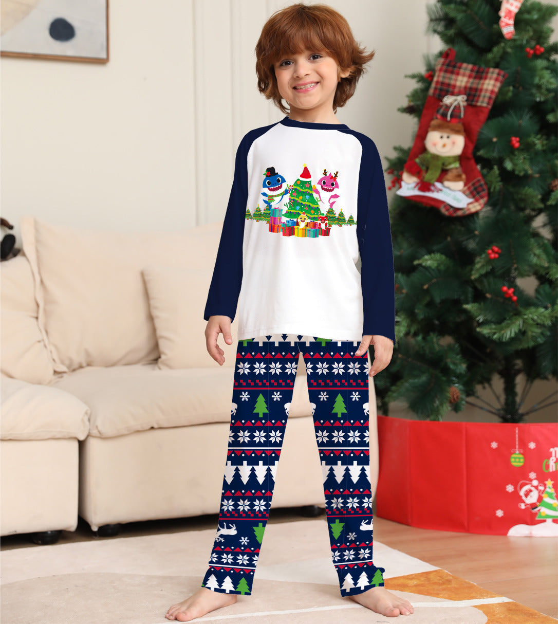 Family Matching Christmas Pajamas Set Xmas Long Sleeve