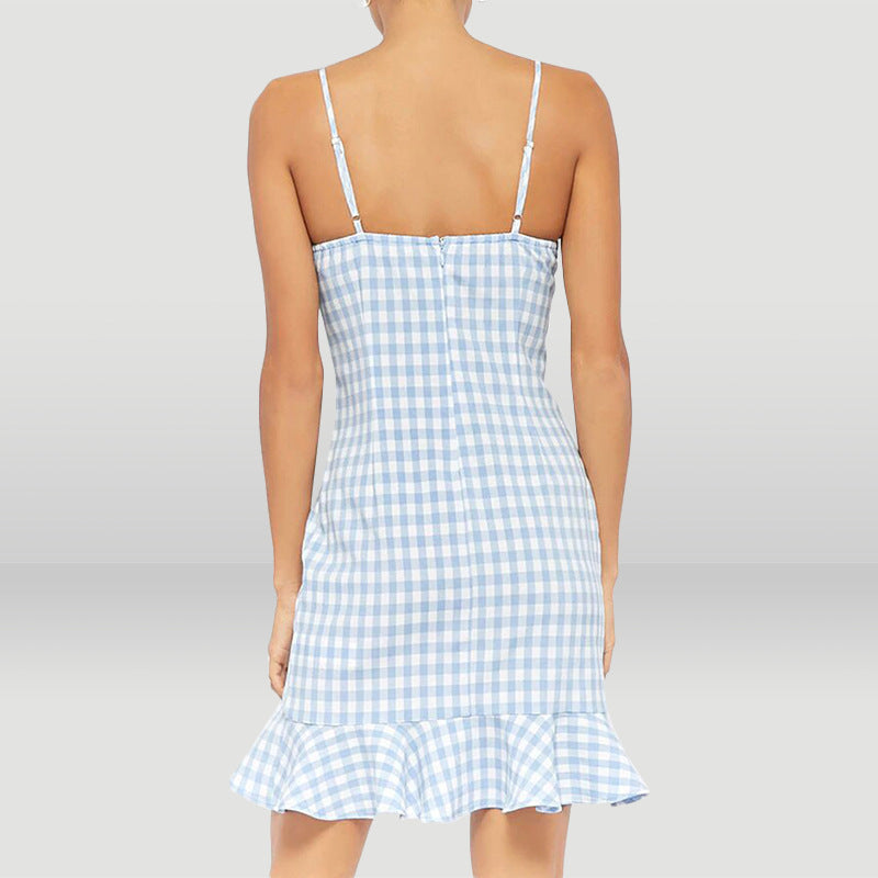 Summer Check dress with straps - Women