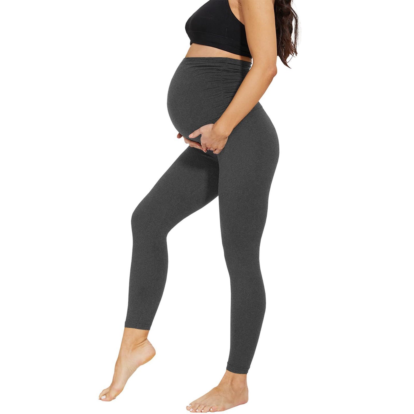 Pregnant Women's Cropped High Waist Fashion Casual Leggings