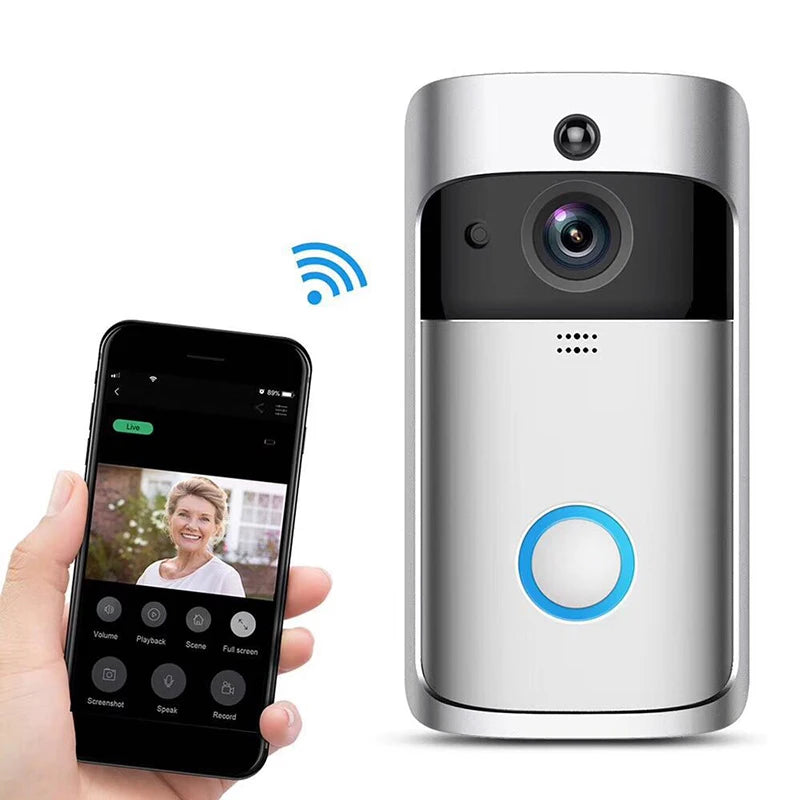 V5 pro WIFI Wireless Smart Doorbell Night VisionVoice Video Intercom Doorbell PIR Motion Detection Security Door Phone Camera