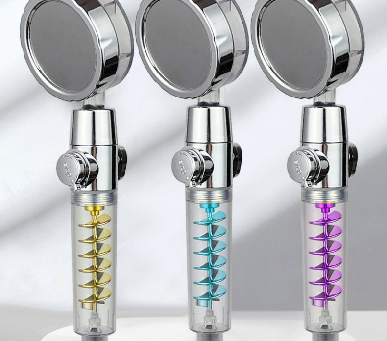 Internet Celebrity Small Waist Supercharged Shower Head Twin-turbo Pressurized Propeller Multifunctional Fan Shower Shower Head