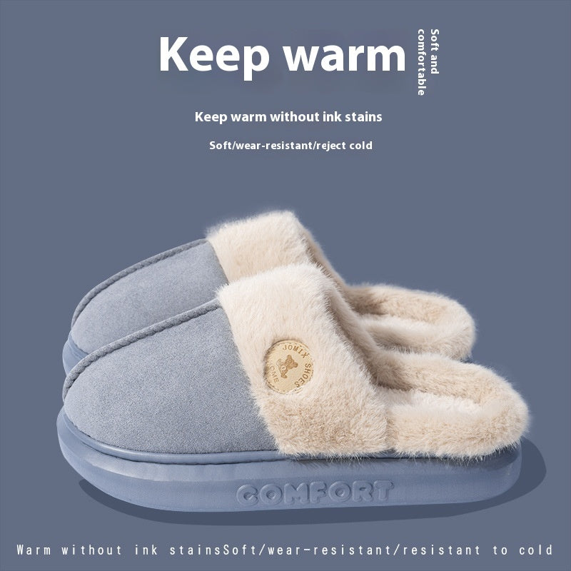 Winter Warm Home Slipper Indoor Thick-soled Fleece Shoes