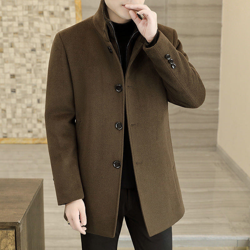 Winter Mid-length Men's Thickened Woolen Coat