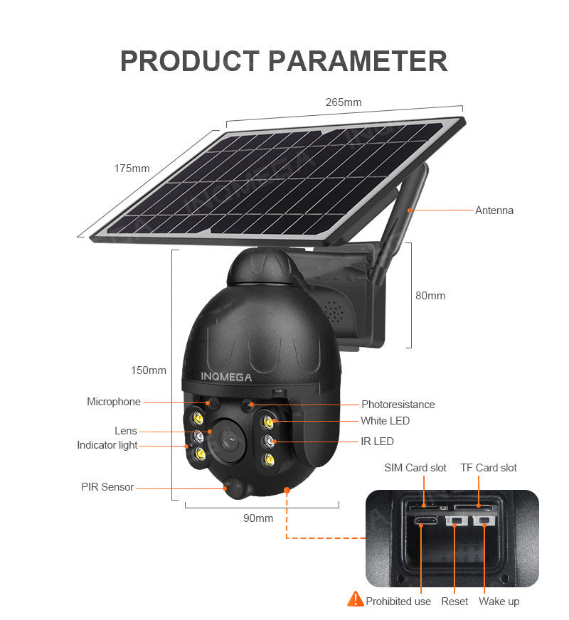 Solar Camera 4G Wireless Dome Camera - New Generation