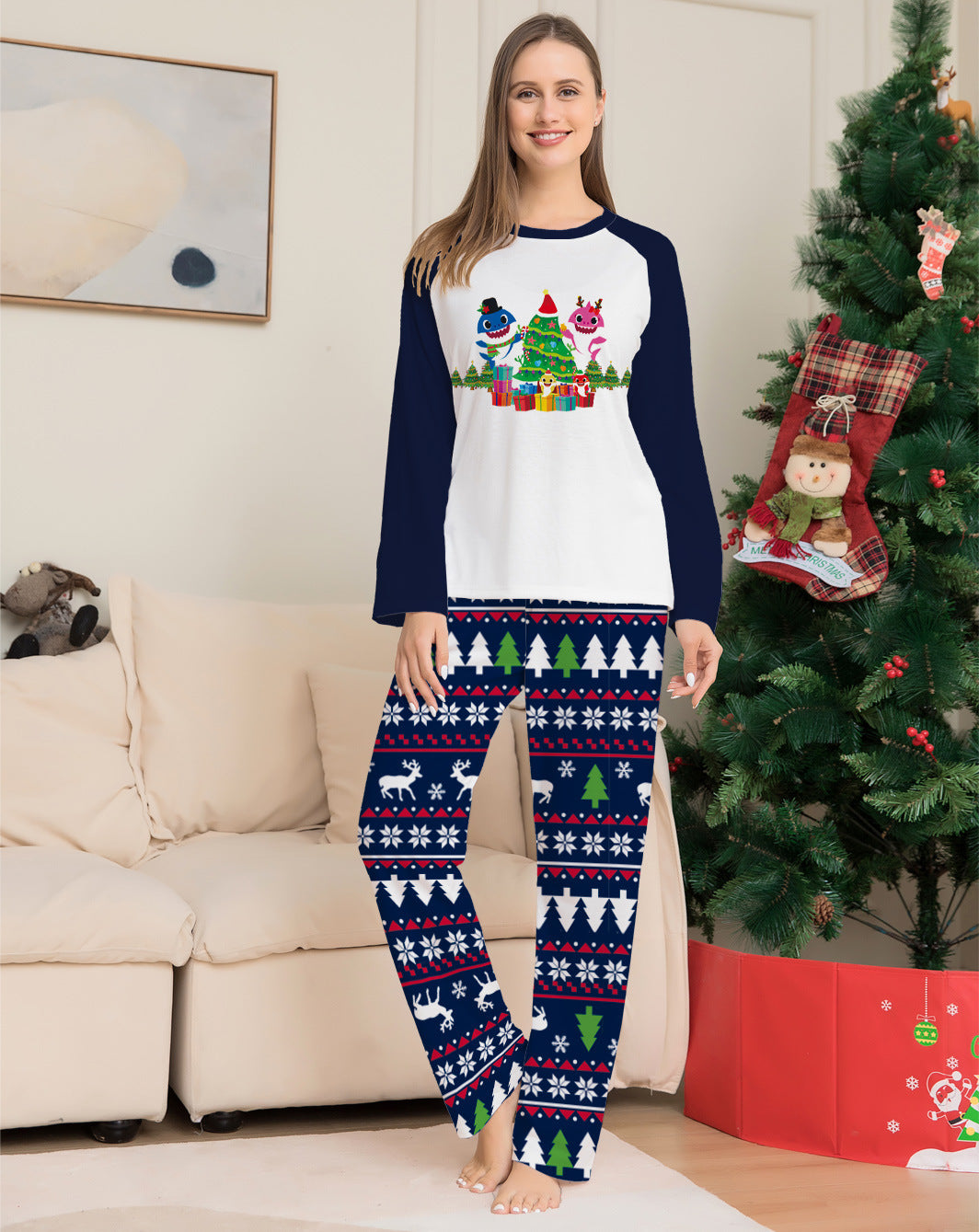 Family Matching Christmas Pajamas Set Xmas Long Sleeve