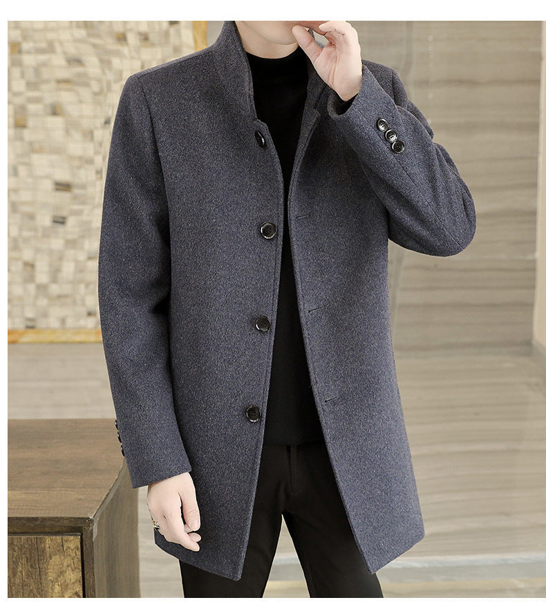 Winter Mid-length Men's Thickened Woolen Coat