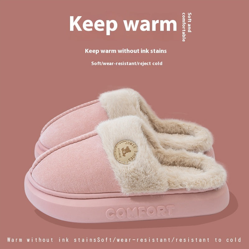 Winter Warm Home Slipper Indoor Thick-soled Fleece Shoes