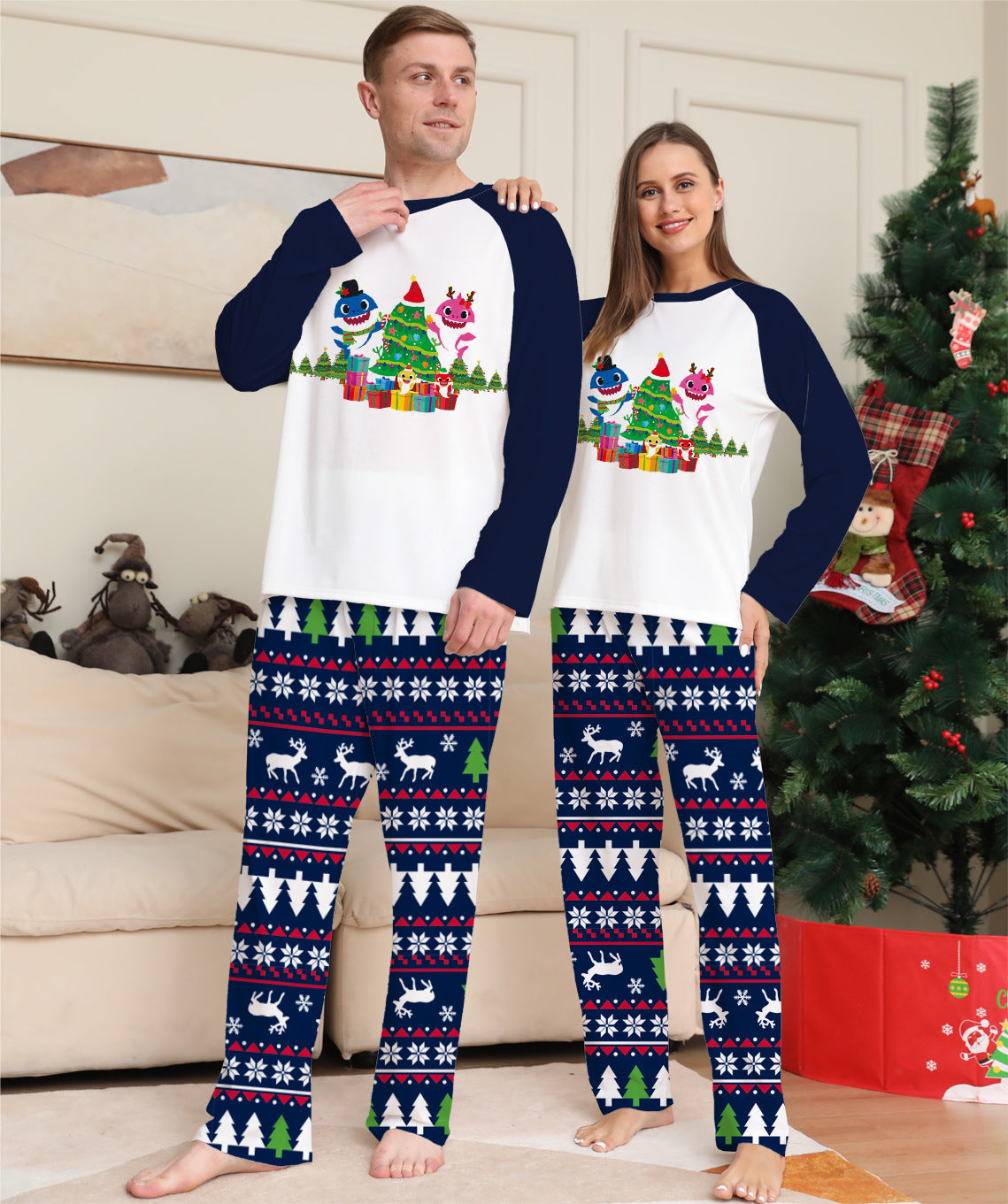 Family Matching Christmas Pajamas Set Xmas Long Sleeve